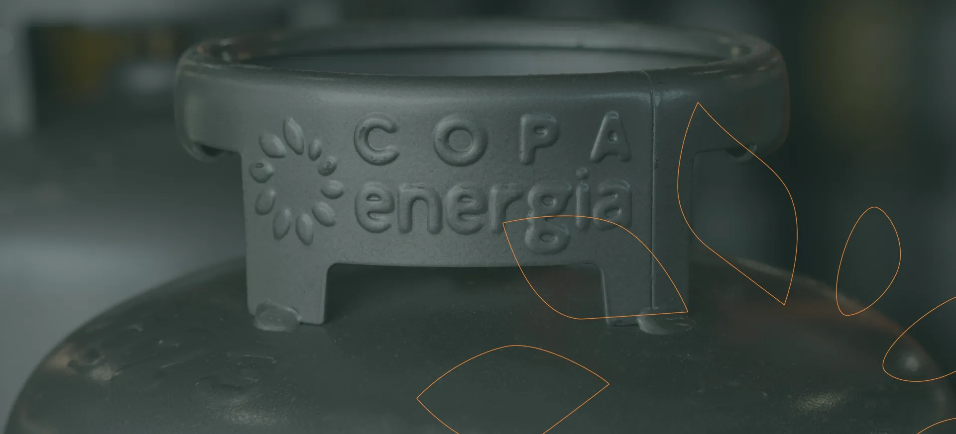 Retrato de um botijão de gás com a marca Copa Energia